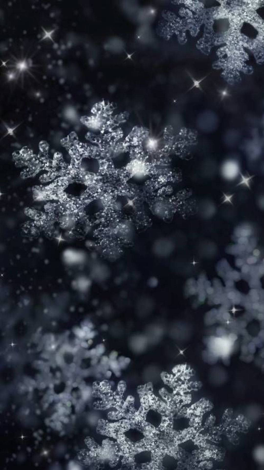 Snowflakes On A Black Background Wallpaper
