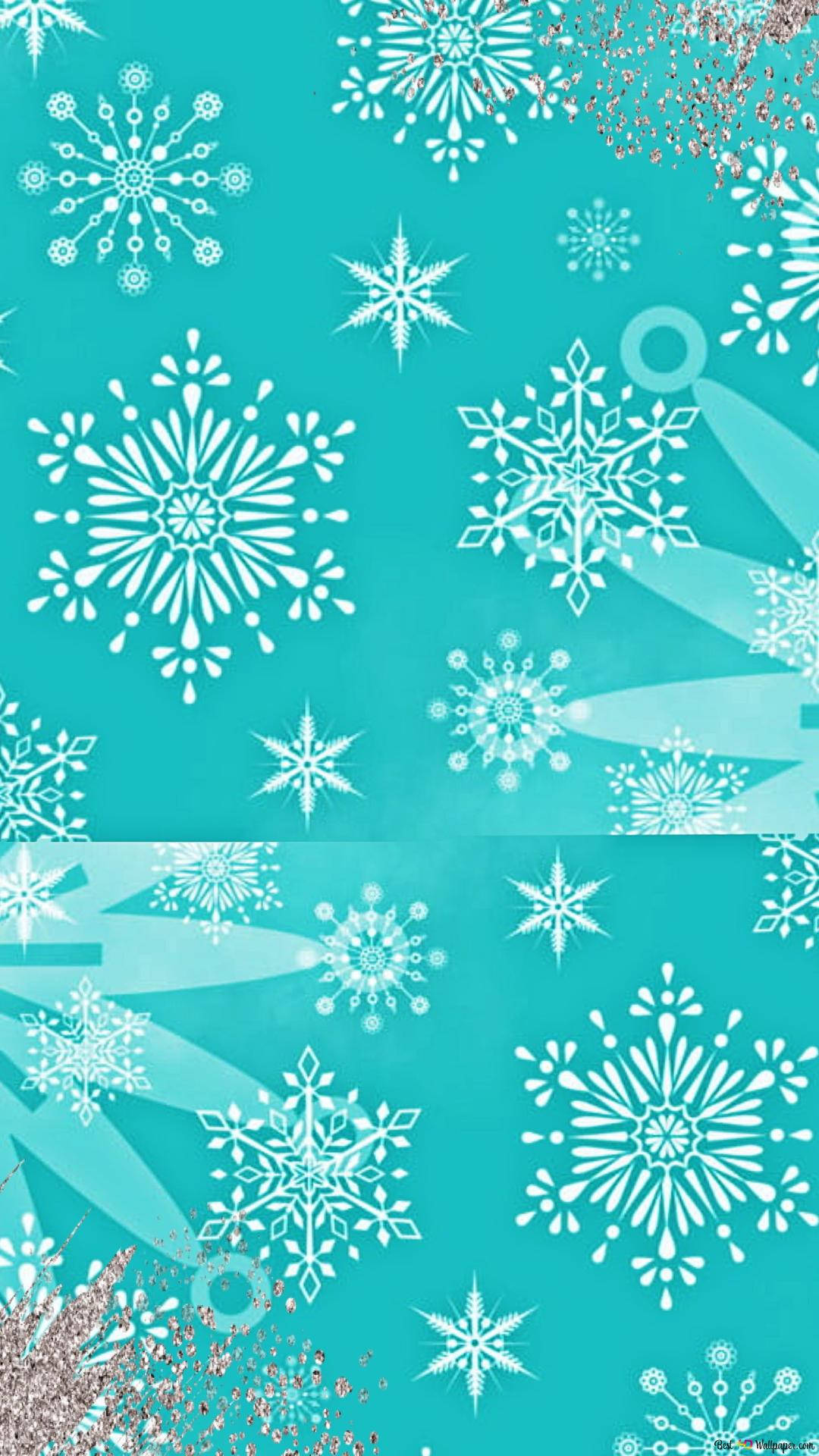 Snowflake Green Stars Iphone Wallpaper