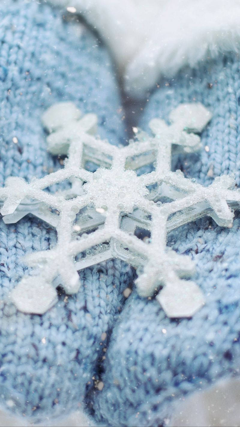 Snowflake On Blue Iphone Wallpaper