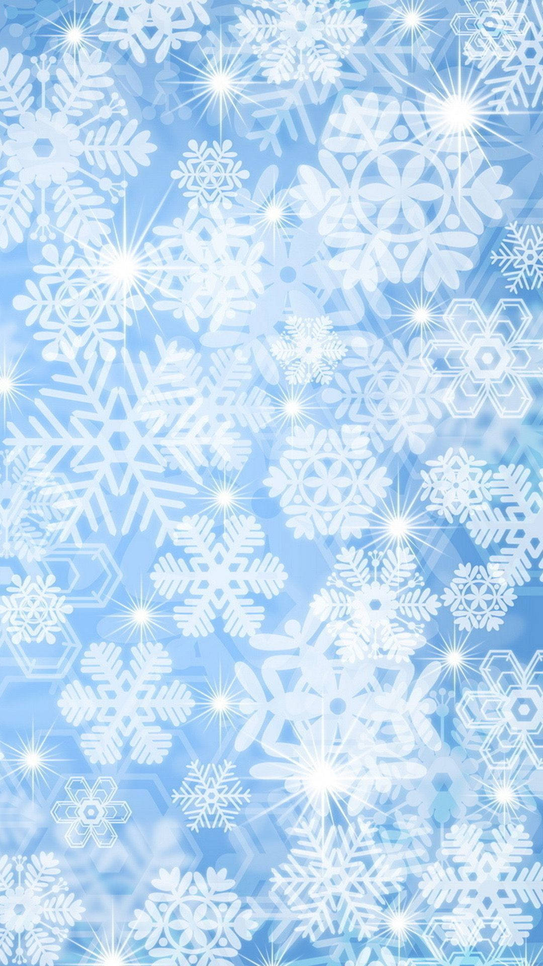 Schneeflockenauf Blauem Hintergrund Wallpaper