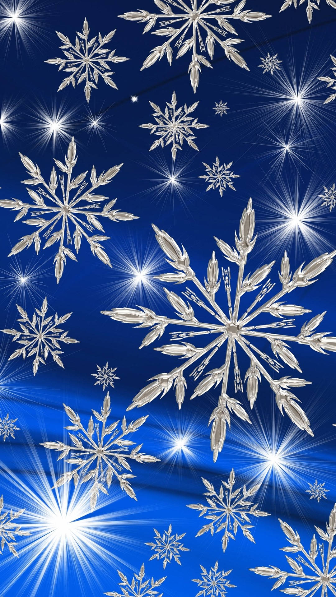 A Blue Background With Snowflakes Wallpaper