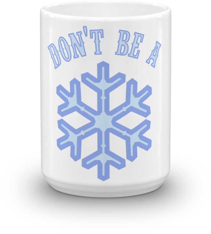 Snowflake Mug Message Design PNG