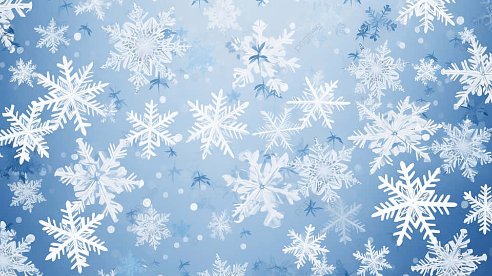 Snowflake_ Pattern_ Blue_ Background Wallpaper