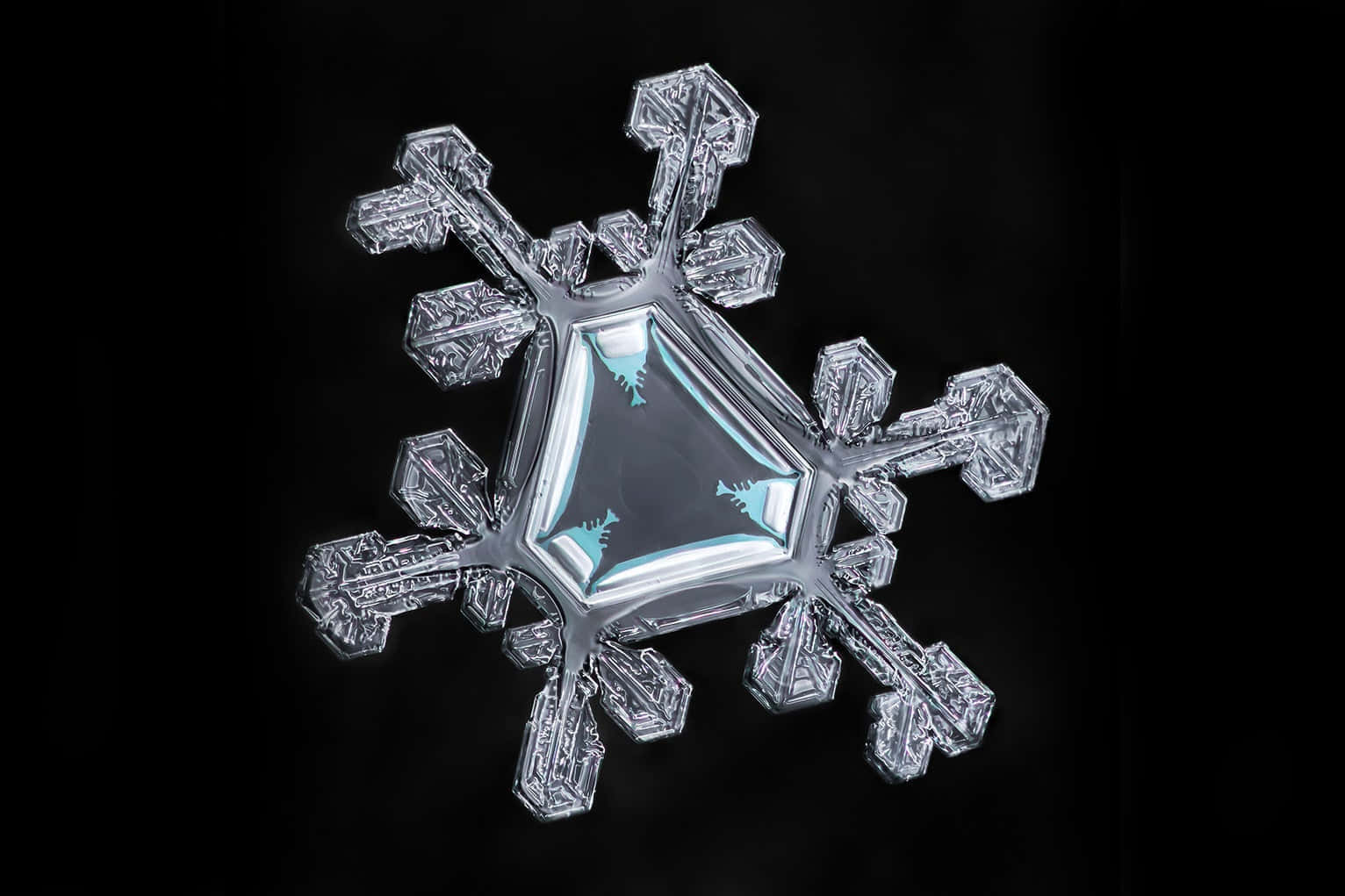 Nature's Beauty - A Close-up Look at a Snowflake