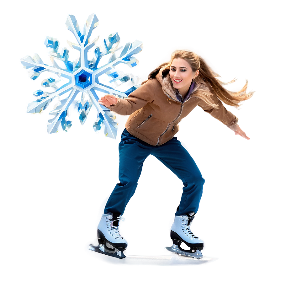 Snowflake Skating Spectacle Png 06122024 PNG