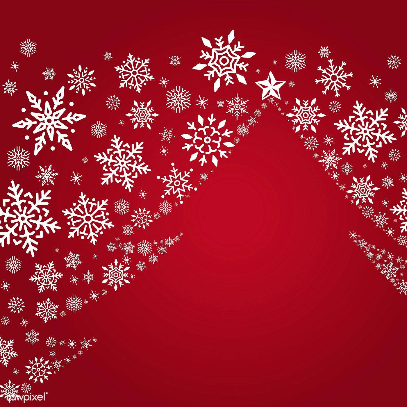 Snowflakes Artwork In Red Christmas Background