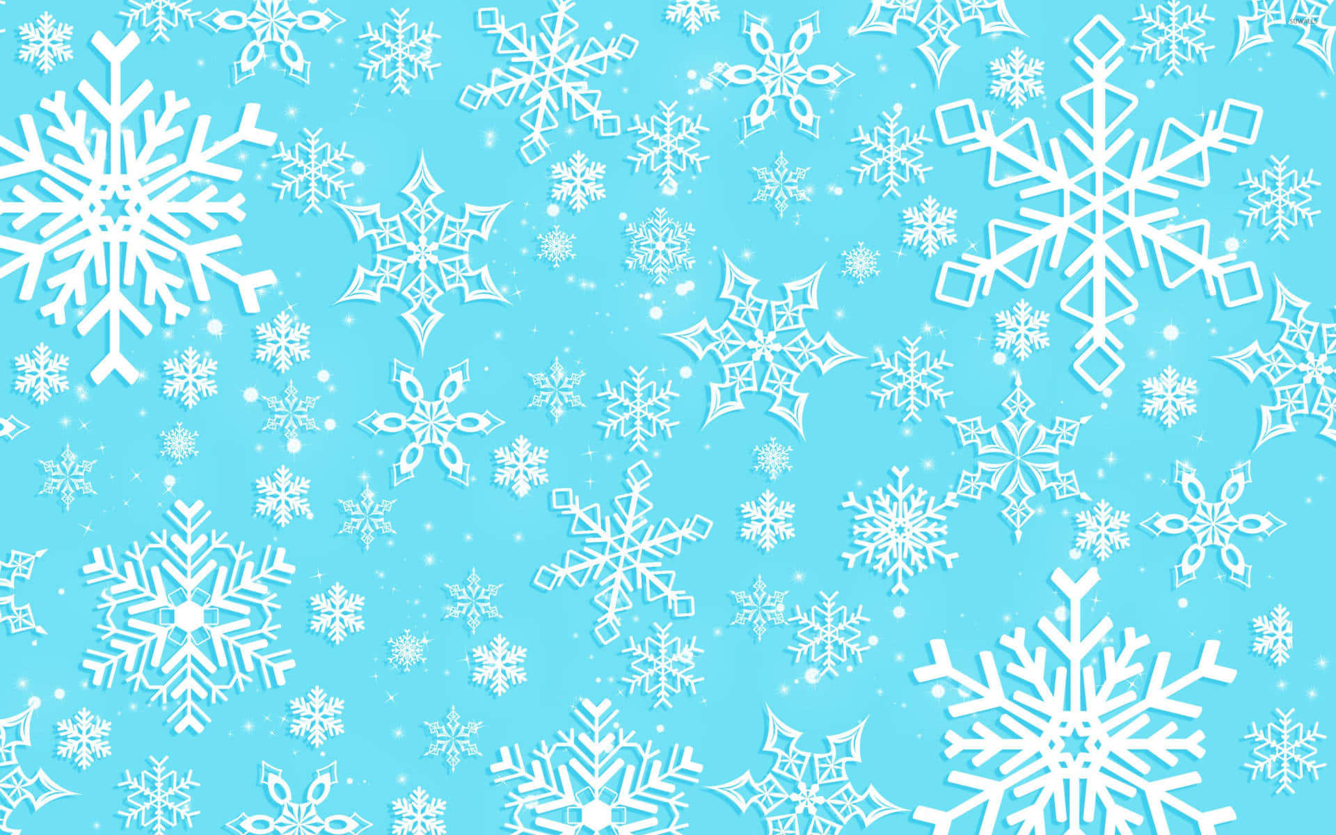 Magnificent White Snowflakes Background Design