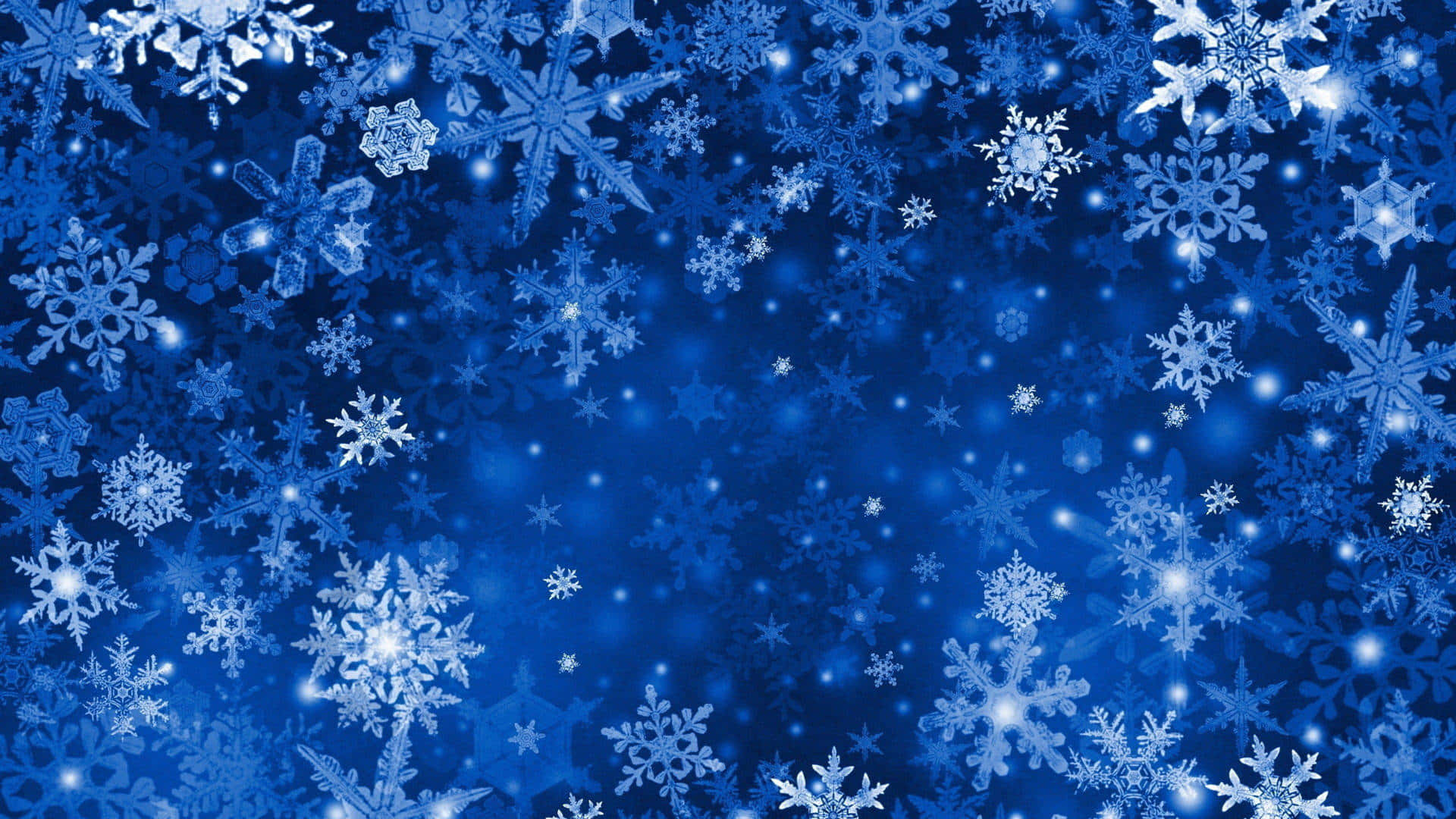Beautiful Snowflakes Background In Blue
