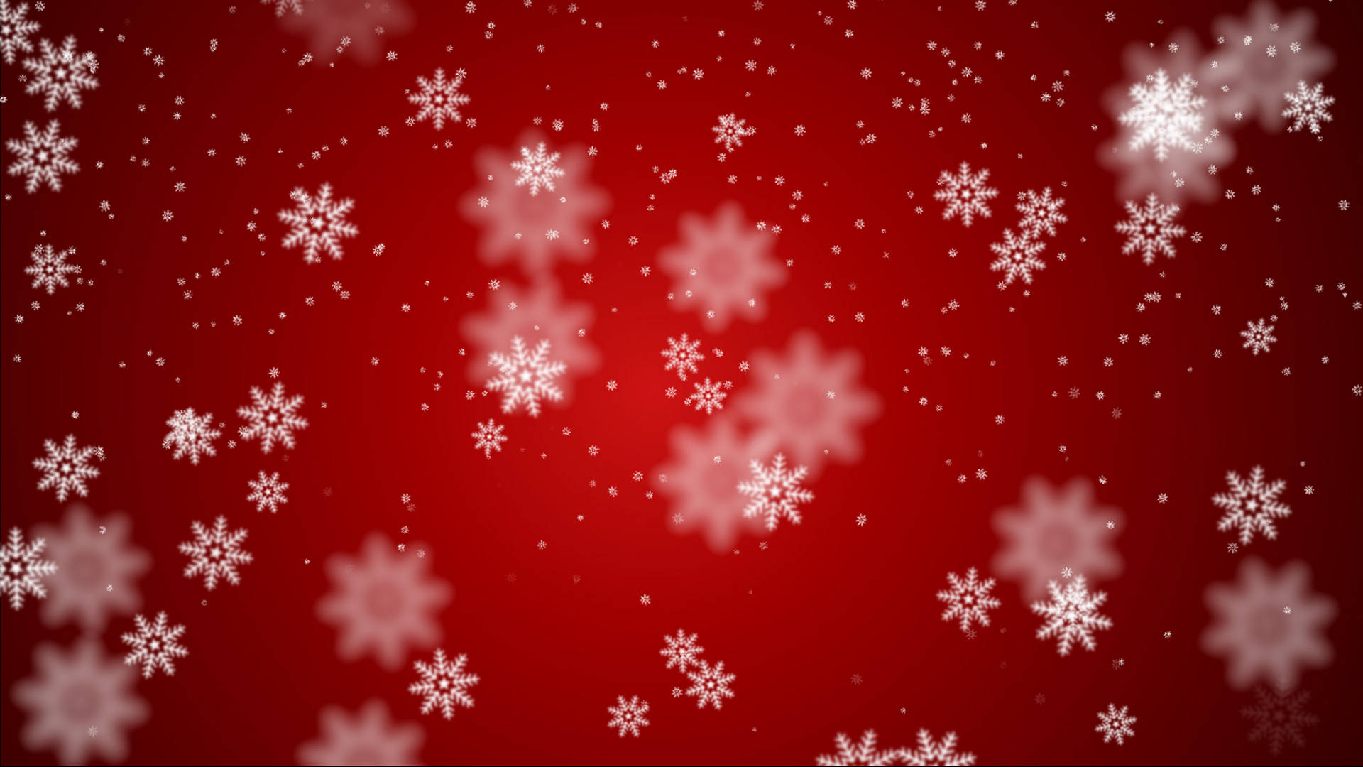 Snowflakes On Red Christmas Background