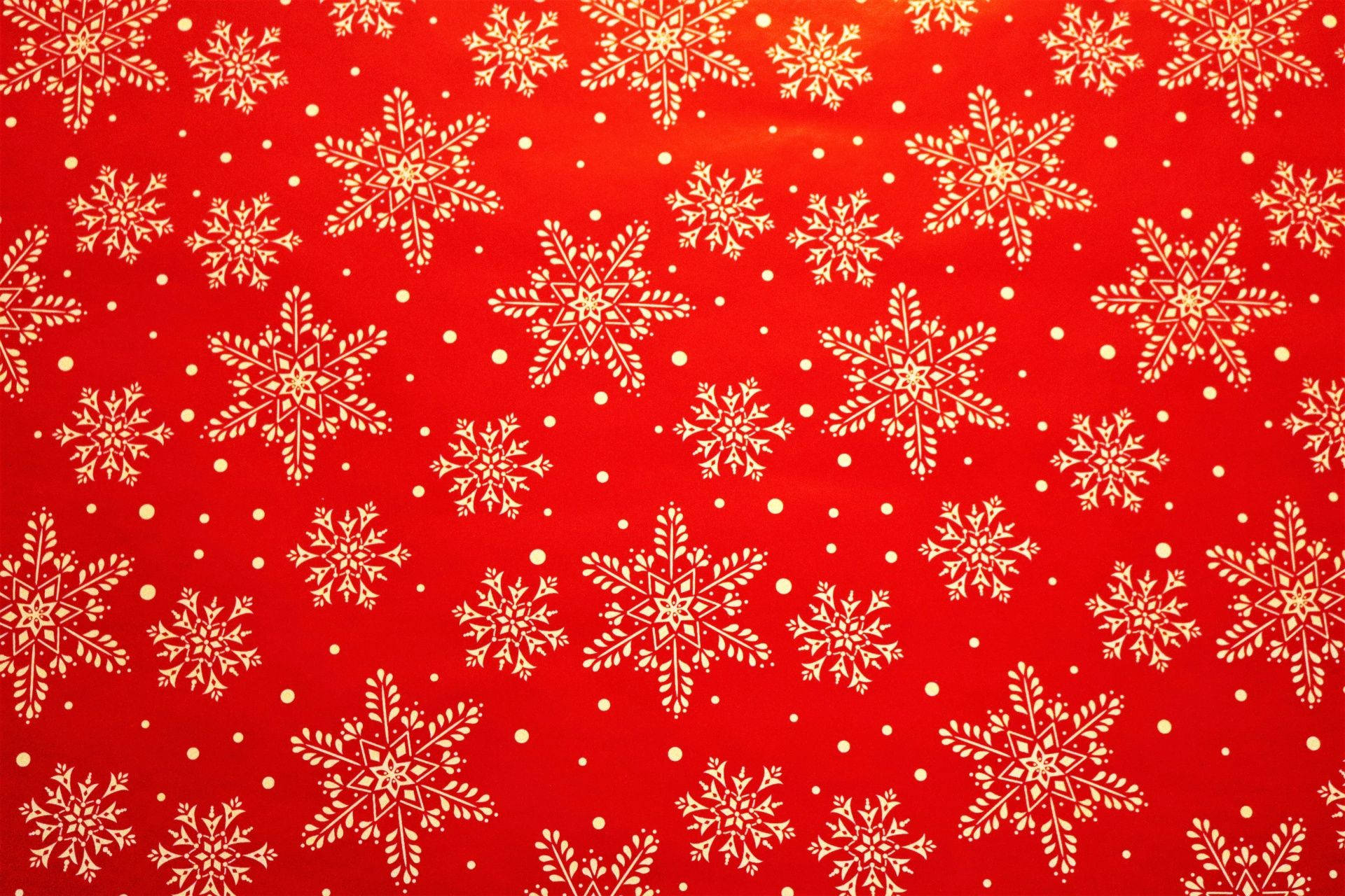 Snowflakes Pattern Red Christmas Background