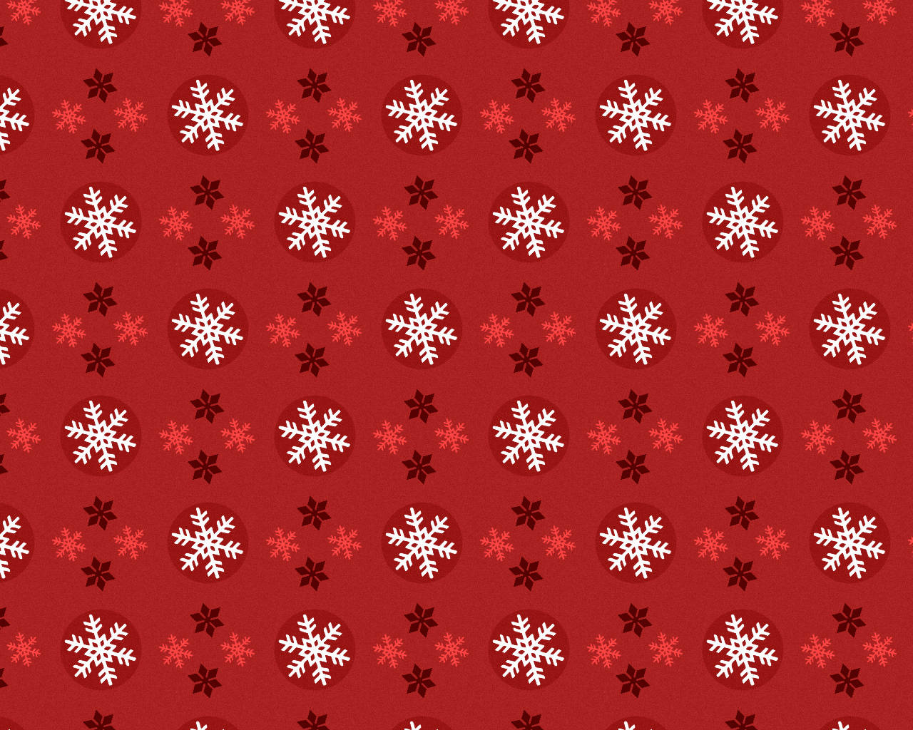 Snowflakes Patterned Red Christmas Background
