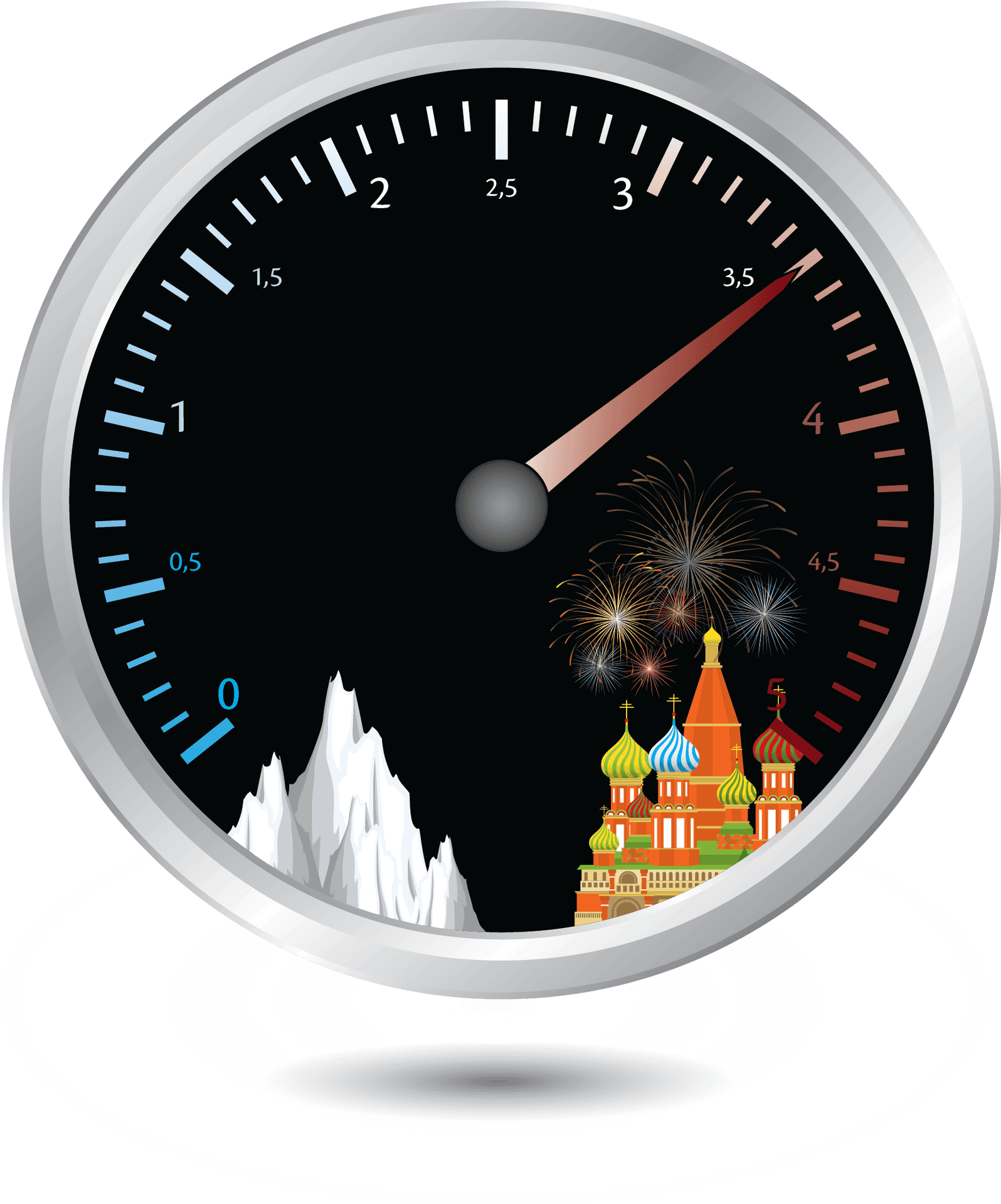 Snowglobe Speedometer Design PNG