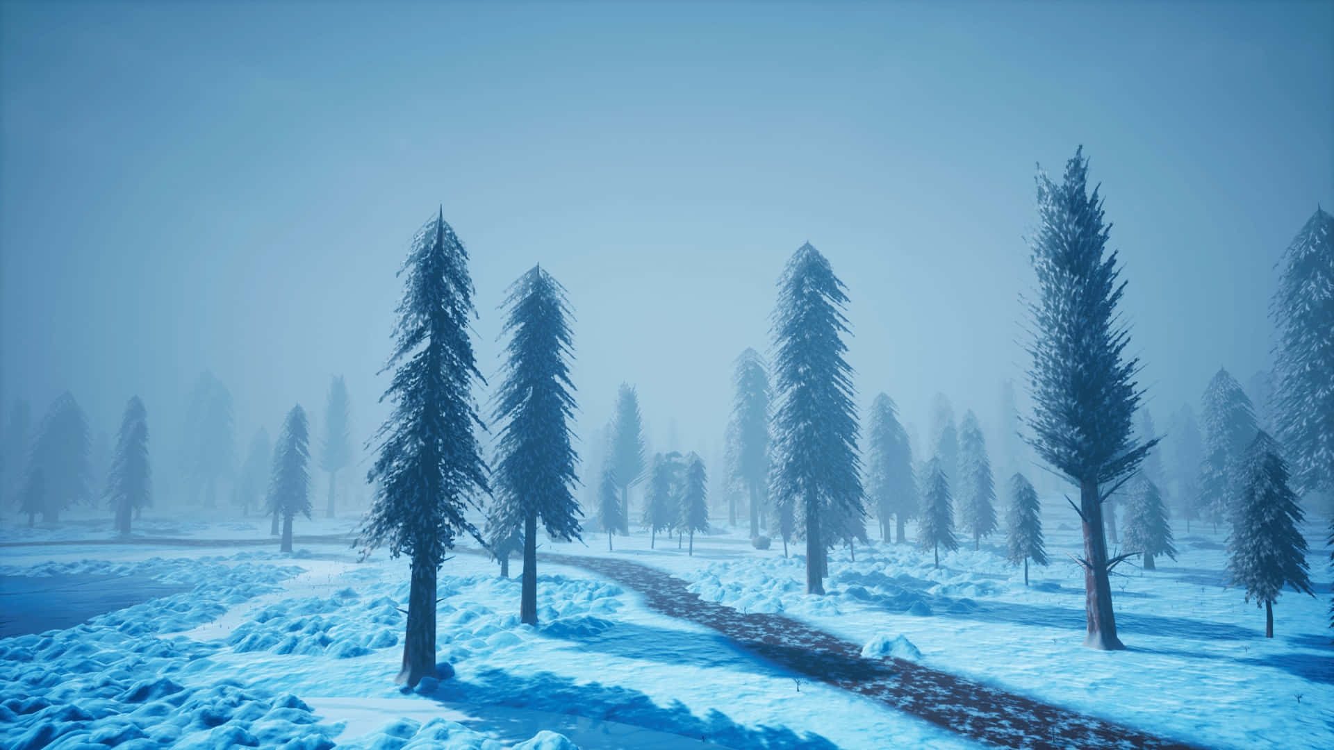 Paraísoinvernal Cubierto De Nieve.