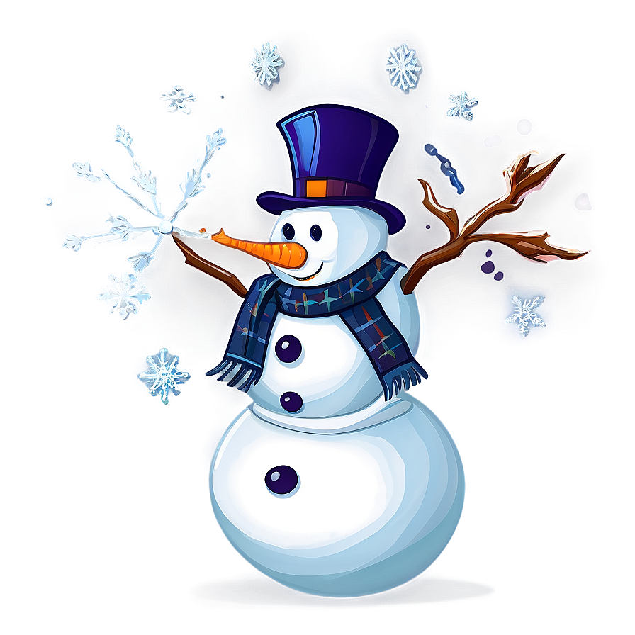 Snowman And Snowflakes Png Cei85 PNG