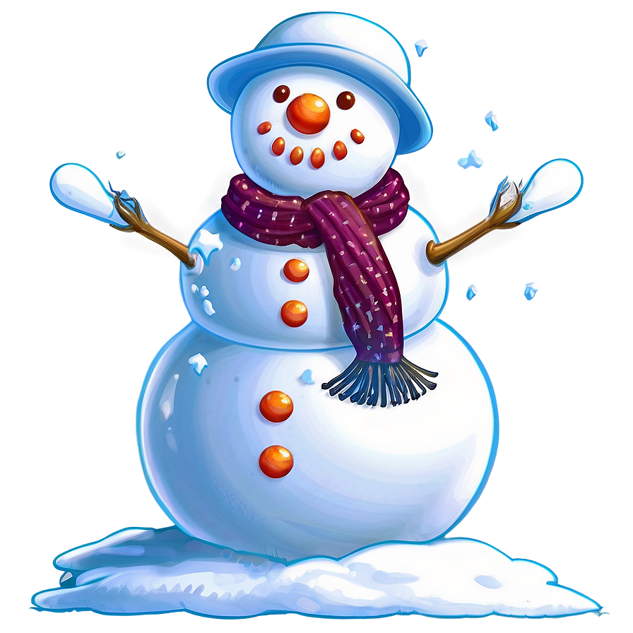 Snowman And Snowflakes Png Jsm PNG