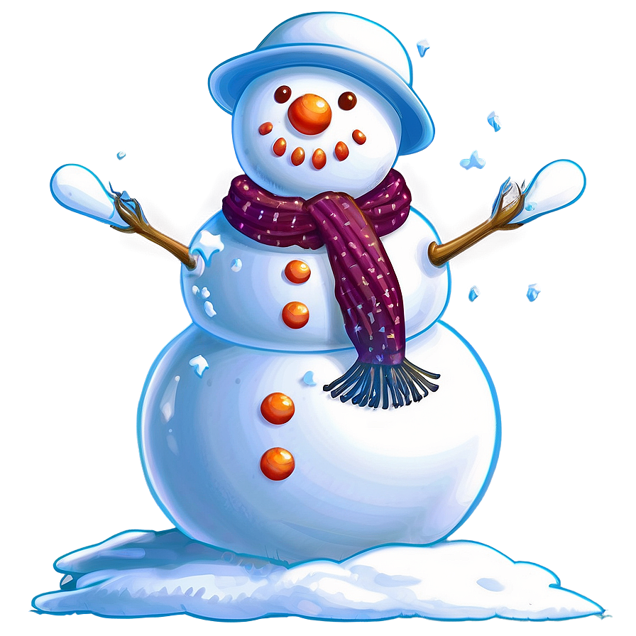 Download Snowman And Snowflakes Png Jsm | Wallpapers.com