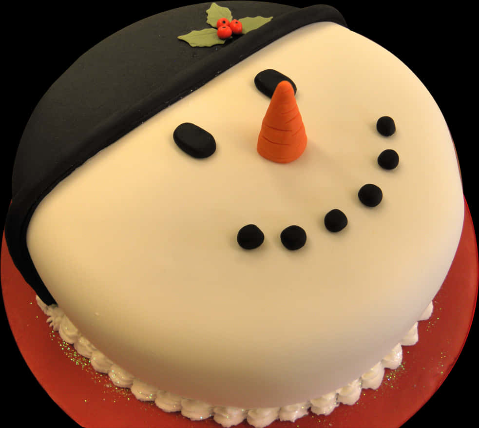 Snowman Christmas Cake Design PNG