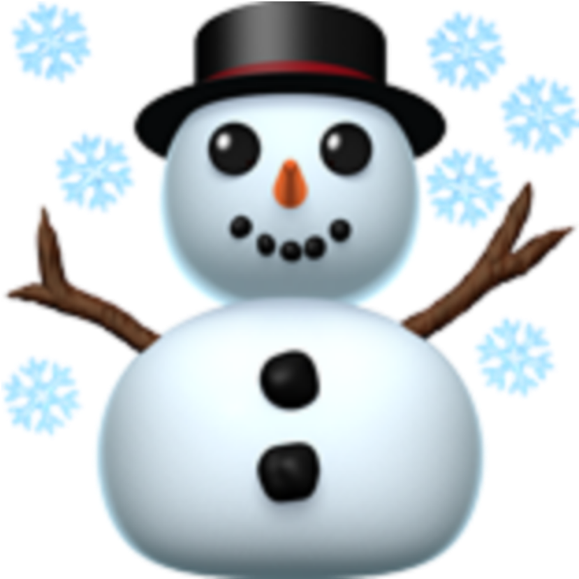 Snowman Emojiwith Snowflakes PNG