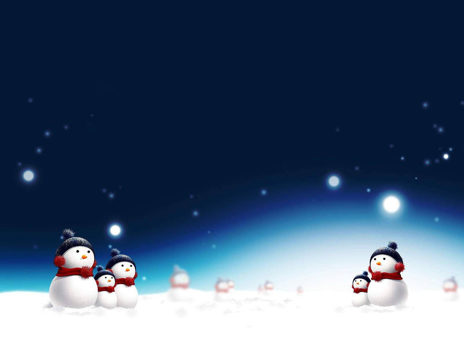 Snowman Families Wallpaper