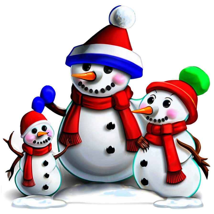 Snowman Family Portrait Png Rrl PNG