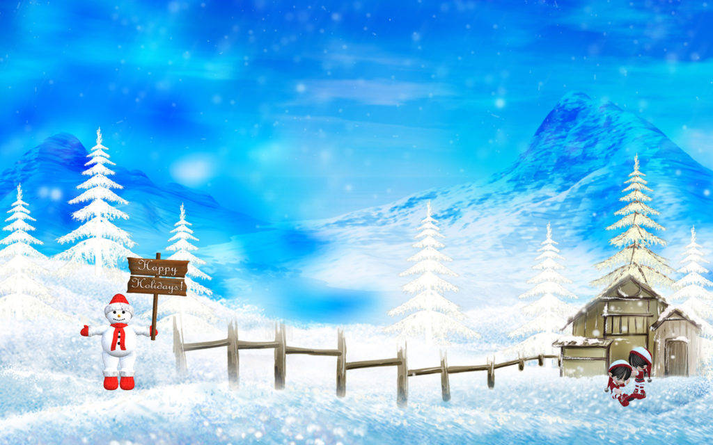 Sne mand hilsner jule scener kan skabe jule stemning. Wallpaper
