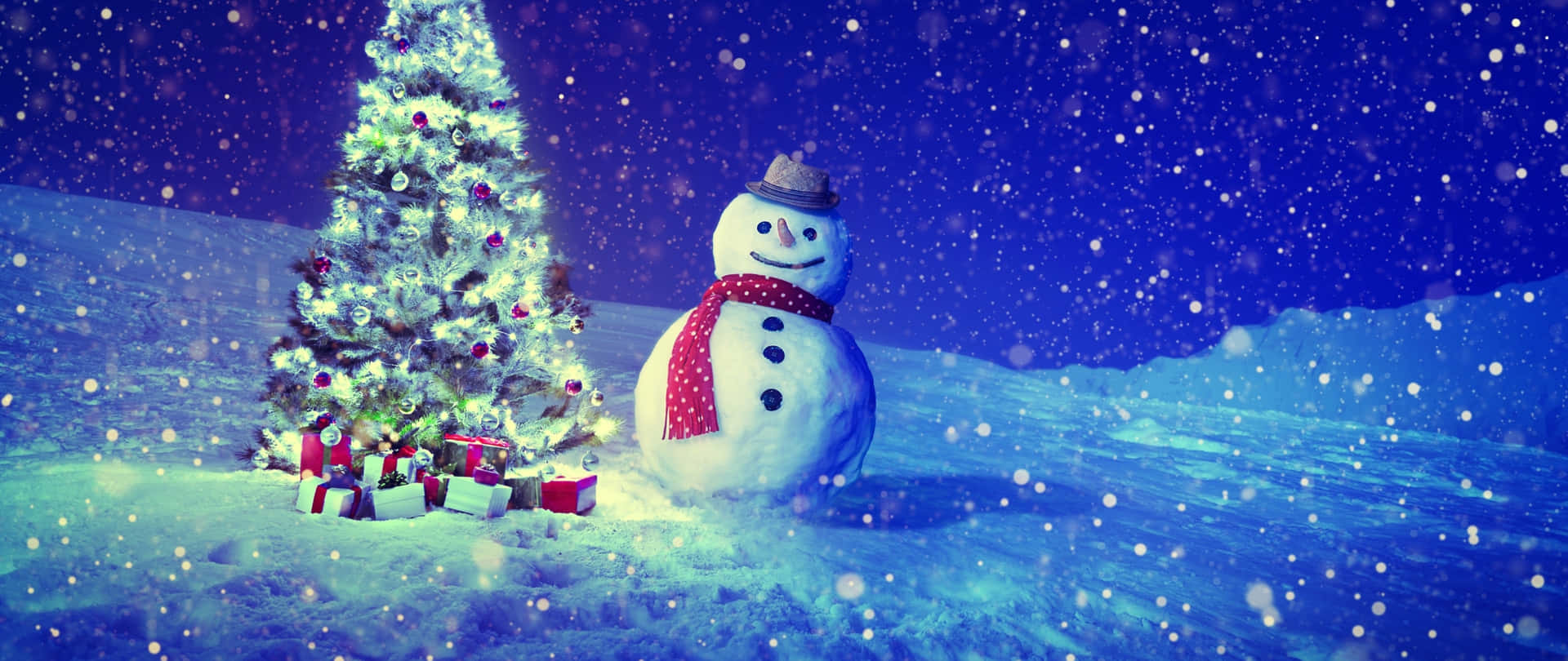 Snowman High Resolution Christmas Desktop Wallpaper