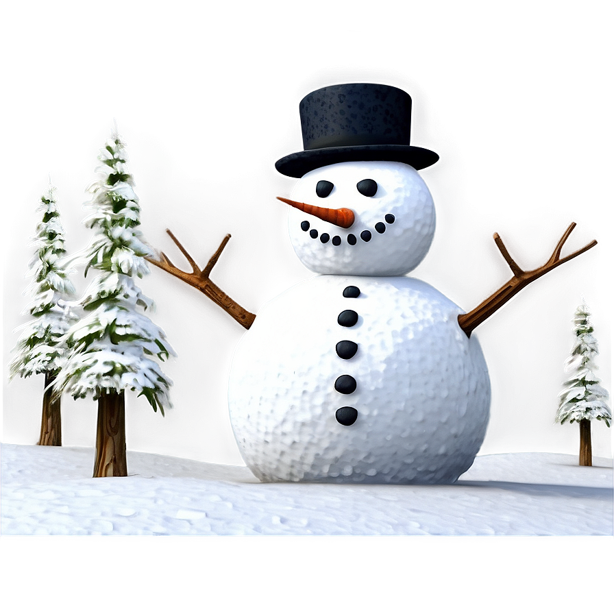 Snowman In Forest Setting Png Oif62 PNG
