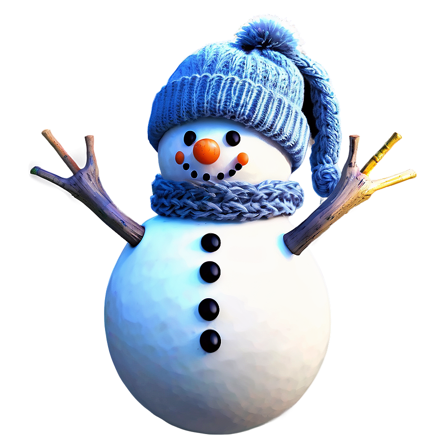 Snowman In Knit Hat Png Qrg12 PNG