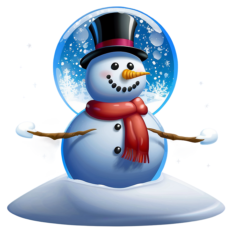 Snowman In Snow Globe Png 05032024 PNG