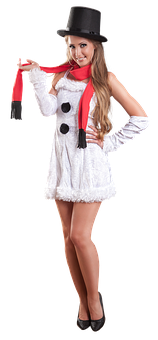 Snowman Inspired Fashion Costume PNG