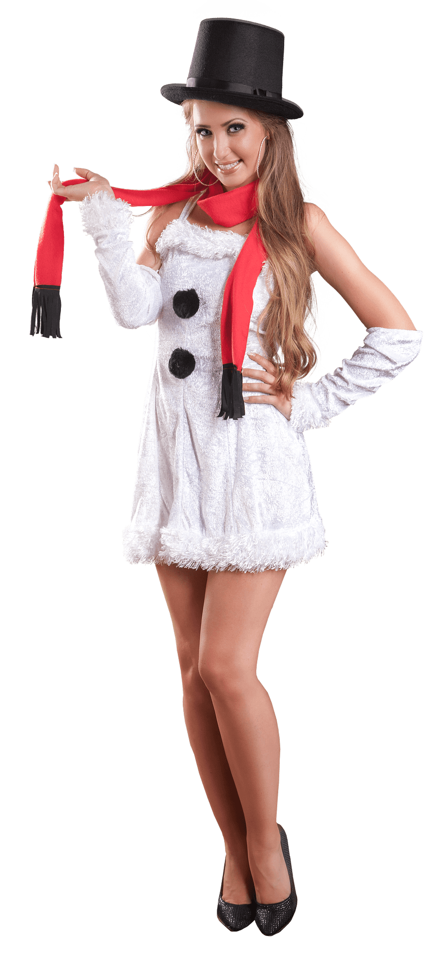 Snowman Inspired Fashion Model PNG