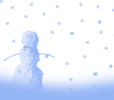 Snowman Nighttime Snowflakes PNG