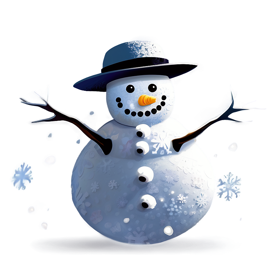 Snowman On Snowy Hill Png 77 PNG