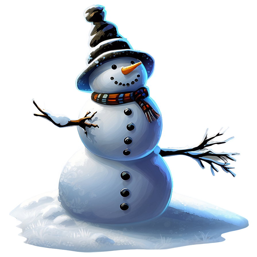 Download Snowman On Snowy Hill Png Hir | Wallpapers.com