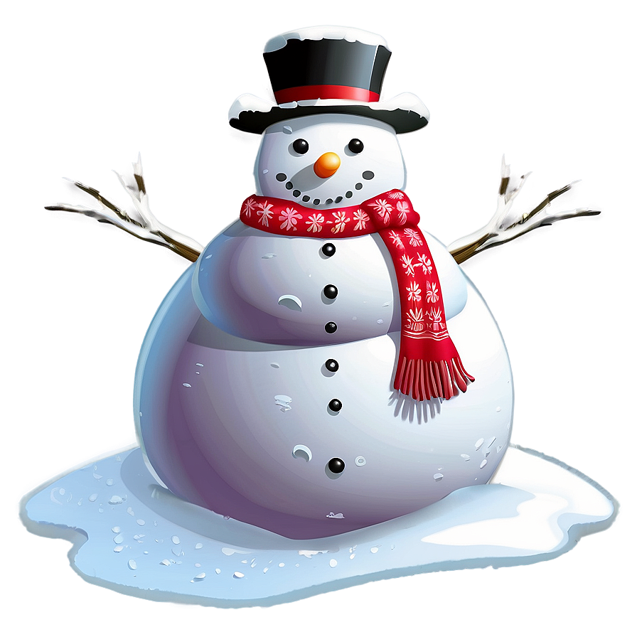 Snowman On Snowy Hill Png Loo14 PNG
