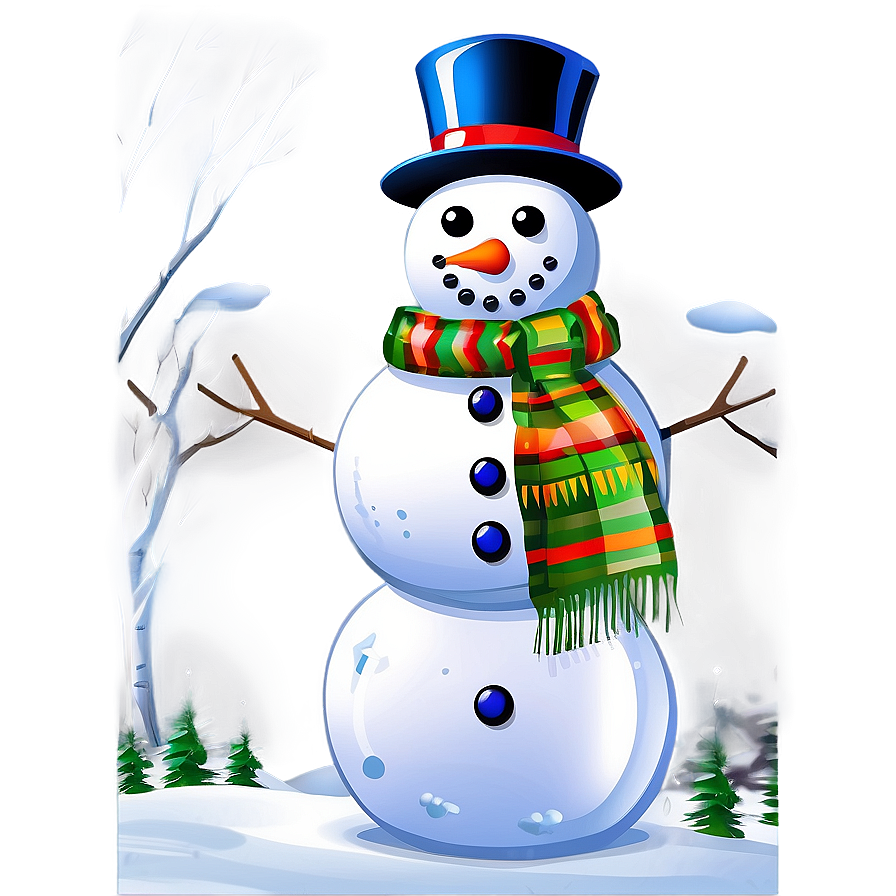 Snowman Scene Background Png 05032024 PNG