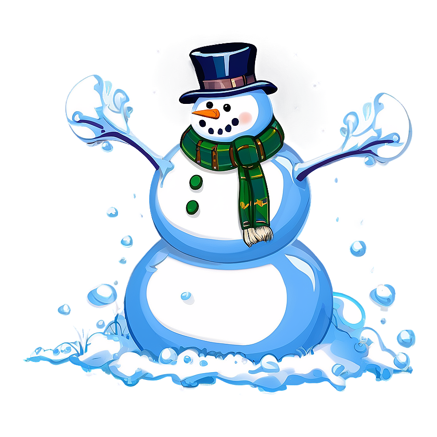 Snowman Under Snowfall Png Gps PNG