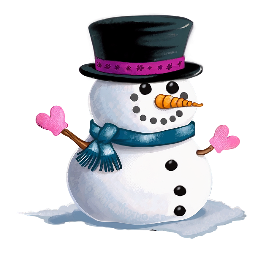 Snowman Wearing Mittens Png 57 PNG