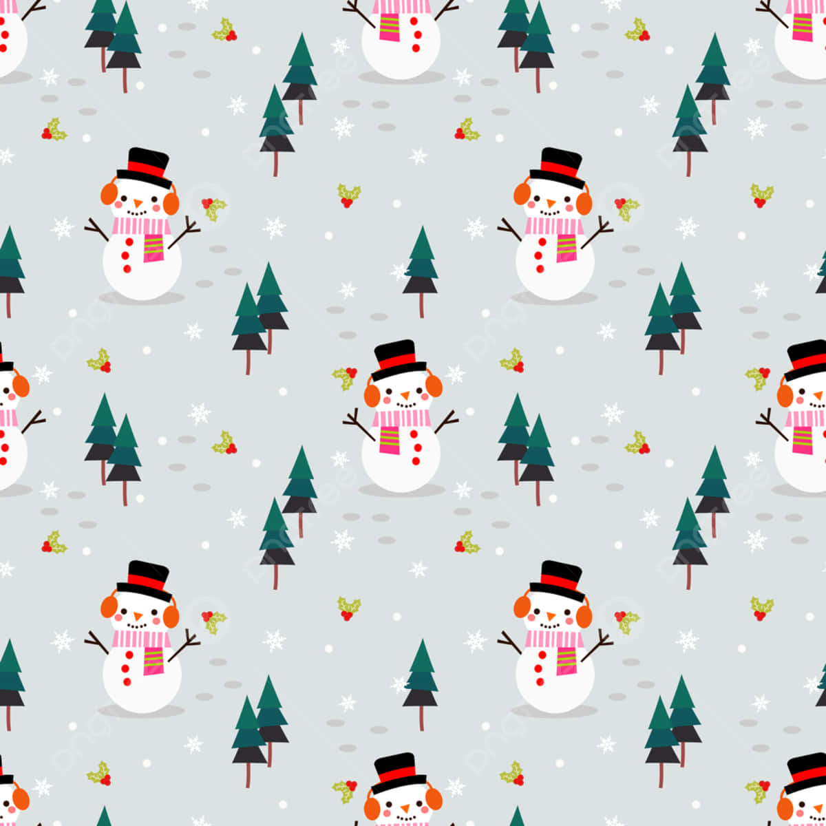 Snowman Winter Pattern.jpg Wallpaper