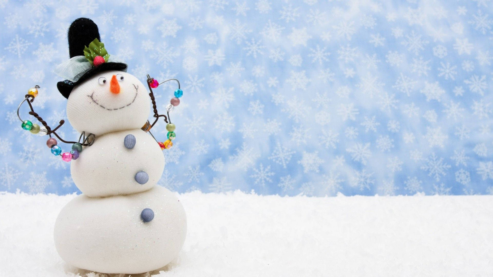 Snowman With Beads Wallpaper