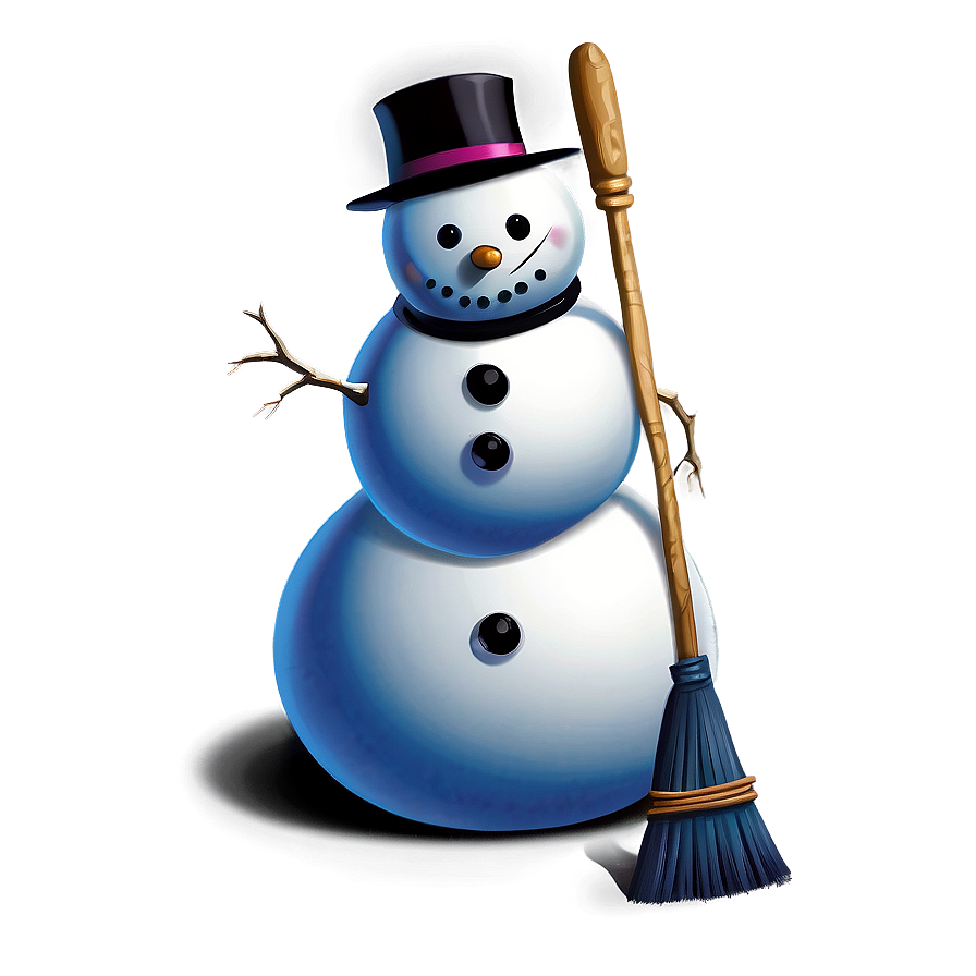 Download Snowman With Broom Png 05032024 | Wallpapers.com