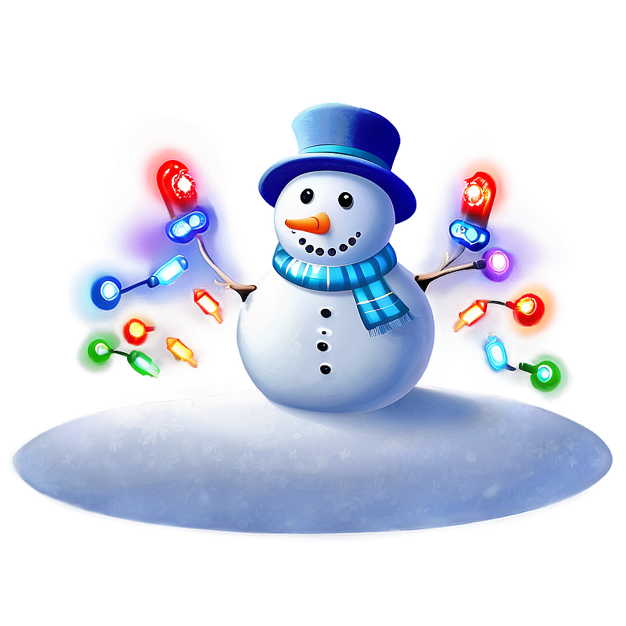Snowman With Christmas Lights Png 25 PNG