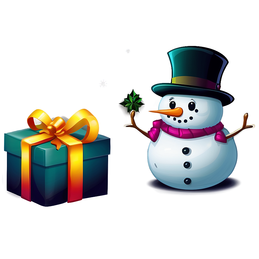 Snowman With Gift Boxes Png Wtb PNG