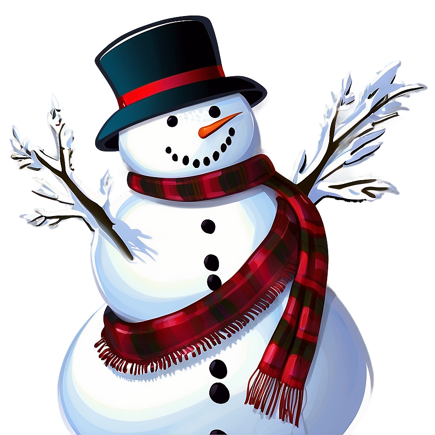 Snowman With Scarf Png 05032024 PNG