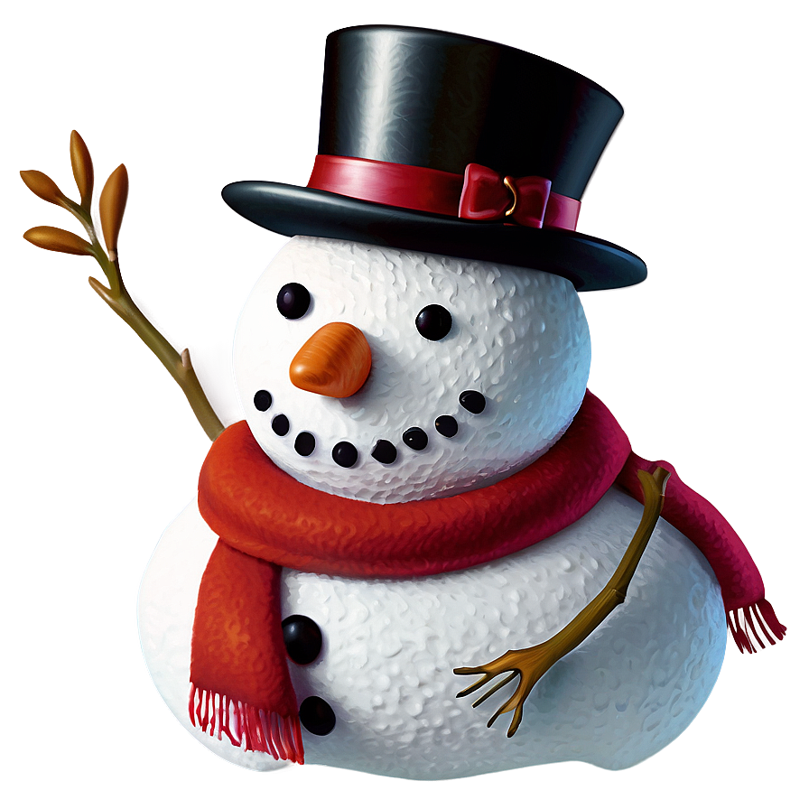 Snowman With Scarf Png 05032024 PNG