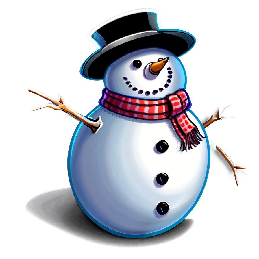 Snowman With Top Hat Png Rfy PNG