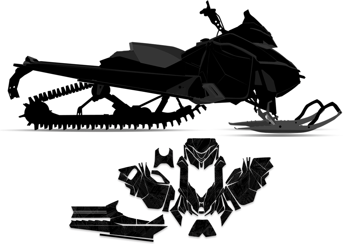 Snowmobile Disassembly Silhouette PNG