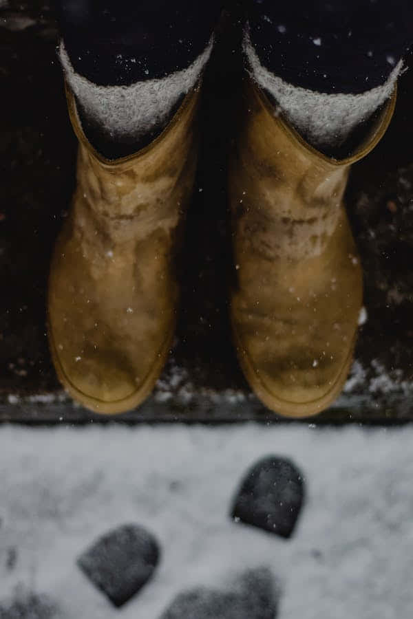 Excursiónaventurera En Terreno Nevado Con Raquetas De Nieve Fondo de pantalla