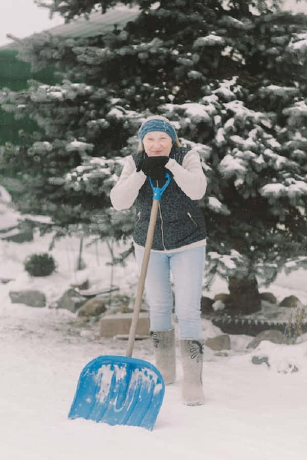 Snowshoes on a snowy mountain trail Wallpaper