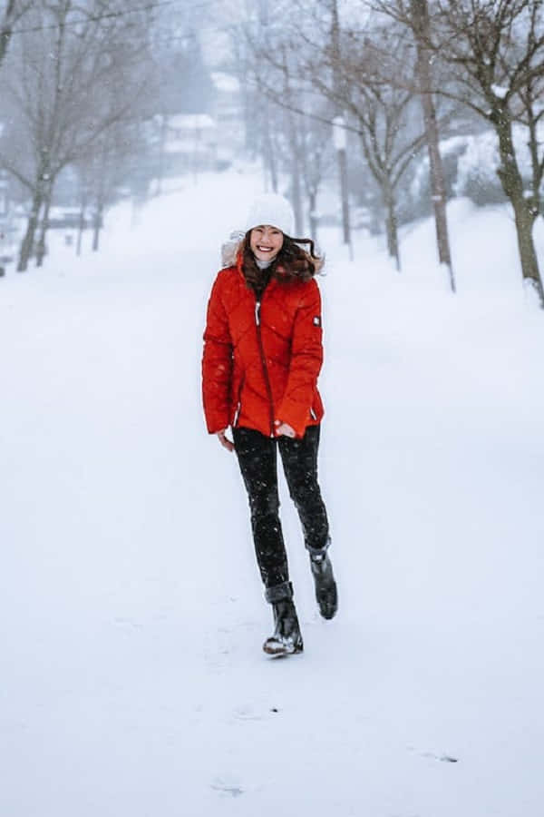 Exploring Winter Wonderland with Snowshoes Wallpaper